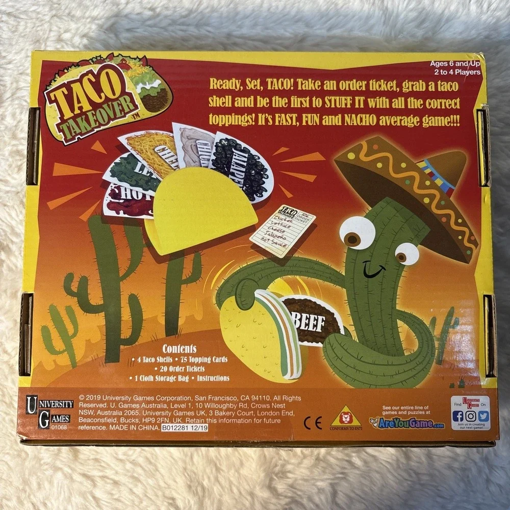 University Games Taco Takeover Food Stuffing Party Game for Kids Ages 6+ Fiesta